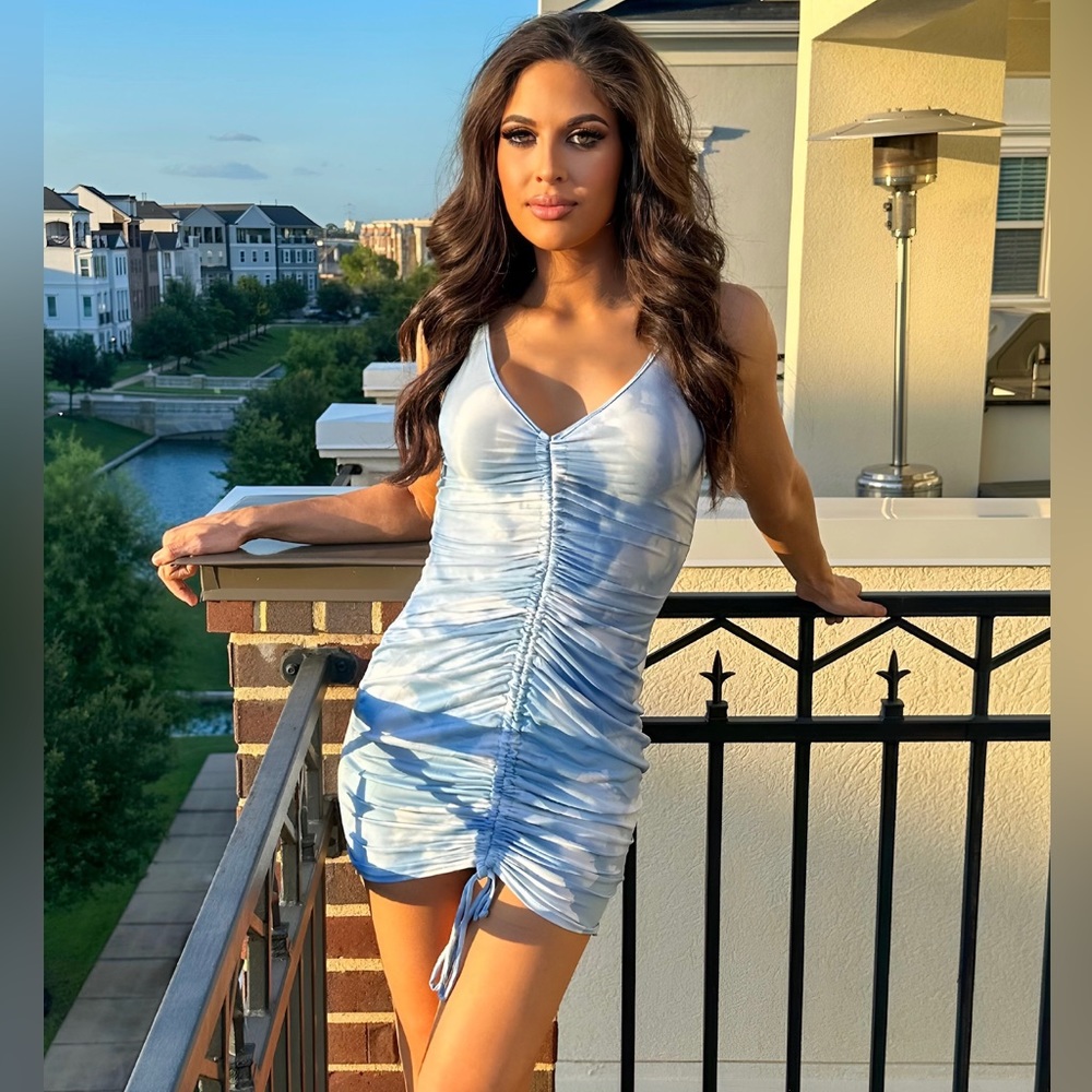Day Dreaming Ruched Mini Dress Fashion Nova